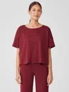 Eileen Fisher Organic Cotton Interlock Sleep Tee In Red
