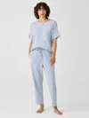Eileen Fisher Organic Cotton Interlock Slouchy Sleep Pant In Blue