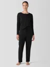 Eileen Fisher Organic Cotton Interlock Slouchy Sleep Pant In Black