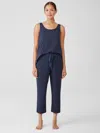 Eileen Fisher Organic Cotton Interlock Slouchy Sleep Pant In Gray