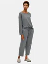 Eileen Fisher Organic Cotton Interlock Slouchy Sleep Pant In Gray