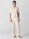 Eileen Fisher Organic Cotton Interlock Slouchy Sleep Pant In Neutral