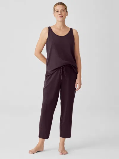 Eileen Fisher Organic Cotton Interlock Slouchy Sleep Pant In Purple