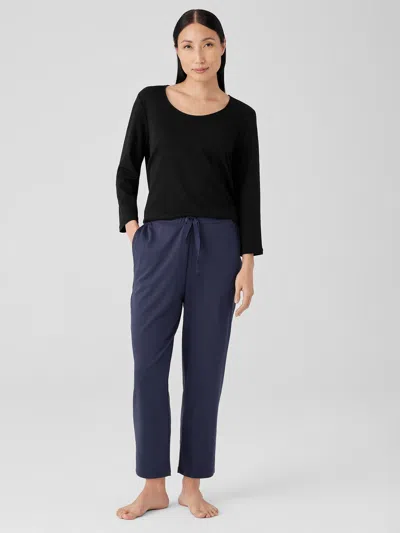 Eileen Fisher Organic Cotton Interlock Slouchy Sleep Pant In Purple