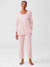 Eileen Fisher Organic Cotton Interlock Slouchy Sleep Pant In Pink