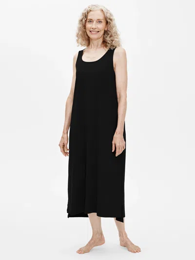 Eileen Fisher Organic Cotton Interlock Tank Sleep Dress In Black
