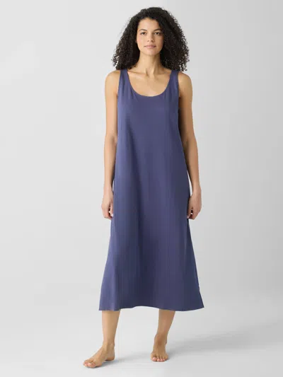 Eileen Fisher Organic Cotton Interlock Tank Sleep Dress In Blue