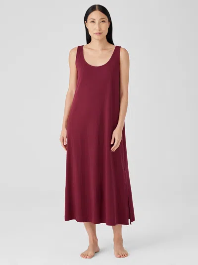 Eileen Fisher Organic Cotton Interlock Tank Sleep Dress In Brown