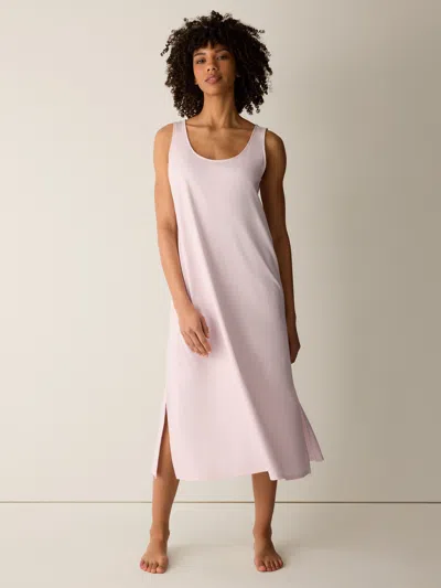 Eileen Fisher Organic Cotton Interlock Tank Sleep Dress In Crystal Pink