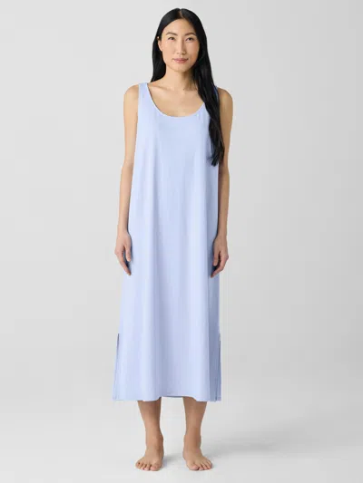 Eileen Fisher Organic Cotton Interlock Tank Sleep Dress In Blue