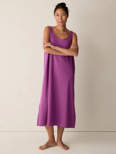 Eileen Fisher Organic Cotton Interlock Tank Sleep Dress In Grape