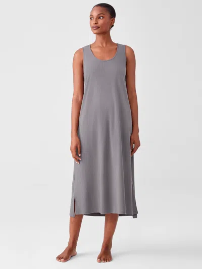 Eileen Fisher Organic Cotton Interlock Tank Sleep Dress In Gray