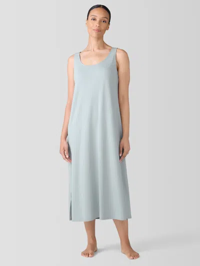 Eileen Fisher Organic Cotton Interlock Tank Sleep Dress In Gray