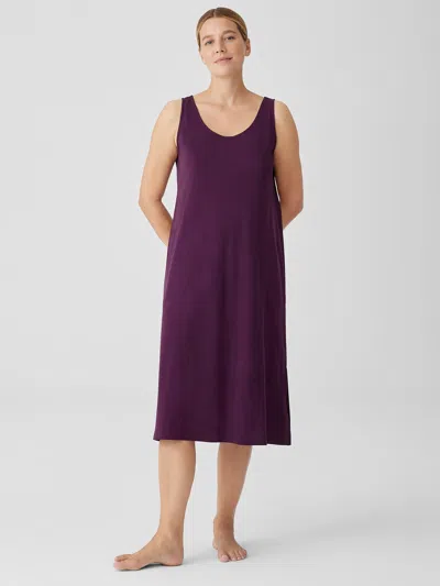 Eileen Fisher Organic Cotton Interlock Tank Sleep Dress In Purple