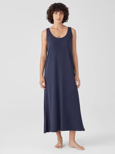 Eileen Fisher Organic Cotton Interlock Tank Sleep Dress In Blue