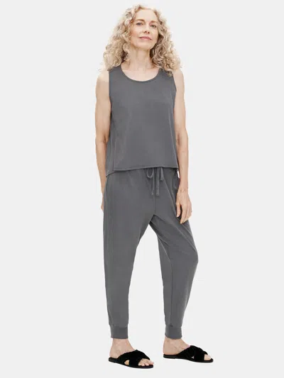Eileen Fisher Organic Cotton Interlock U-neck Sleep Tank In Gray
