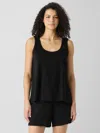 Eileen Fisher Organic Cotton Interlock U-neck Sleep Tank In Black