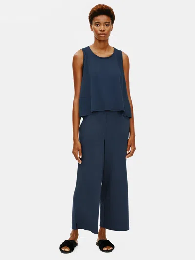 Eileen Fisher Organic Cotton Interlock Wide-leg Sleep Pant In Purple