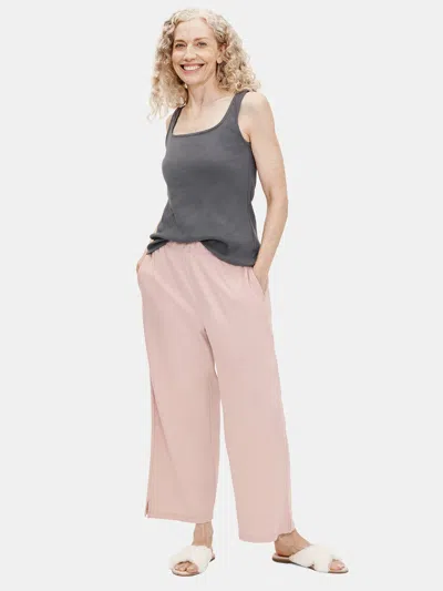 Eileen Fisher Organic Cotton Interlock Wide-leg Sleep Pant In White