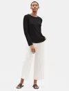 Eileen Fisher Organic Cotton Jersey Shirttail Hem Tee In Black