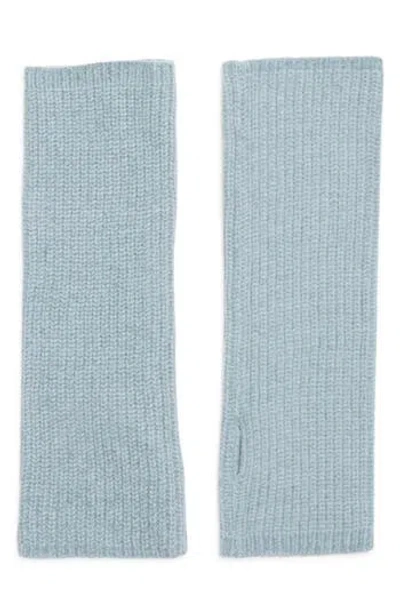 Eileen Fisher Organic Cotton Knit Fingerless Gloves In Blue