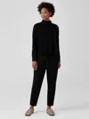 Eileen Fisher Organic Cotton Knit Twill Slouchy Ankle Pant In Black