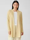 Eileen Fisher Organic Cotton Linen Long Cardigan In Yellow