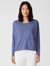 Eileen Fisher Organic Cotton Linen Slub Box-top In Blue