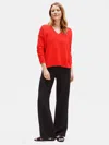 Eileen Fisher Organic Cotton Linen Slub Box-top In Red
