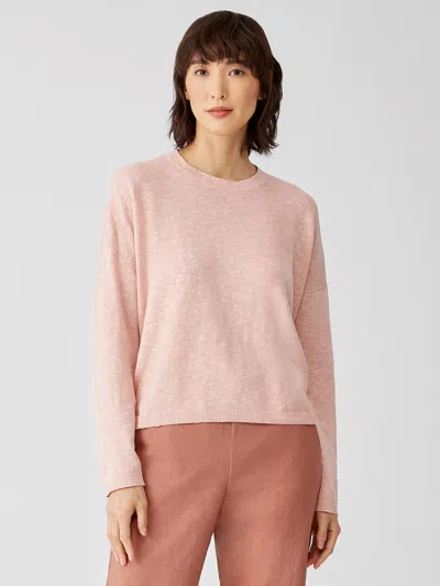 Eileen Fisher Organic Cotton Linen Slub Box-top In Pink