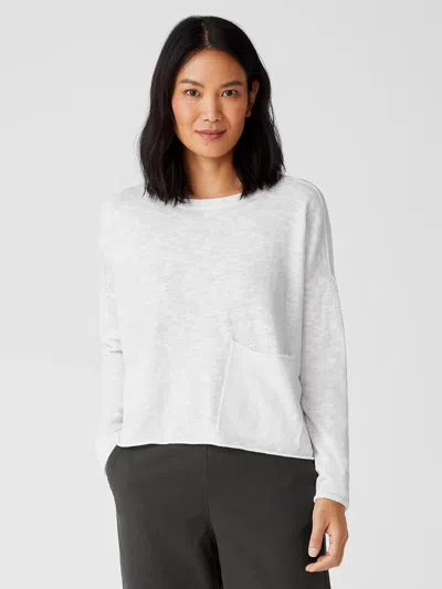 Eileen Fisher Organic Cotton Linen Slub Box-top In Neutral