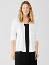 Eileen Fisher Organic Cotton Linen Slub Cardigan In White