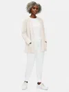 Eileen Fisher Organic Cotton Linen Slub Hooded Cardigan In White