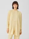 Eileen Fisher Organic Cotton Linen Slub Long Cardigan In Yellow