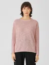 Eileen Fisher Organic Cotton Linen Slub Top In Pink