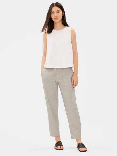 Eileen Fisher Organic Cotton Linen Ticking Stripe Slouchy Pant In Multi