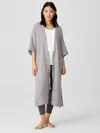 Eileen Fisher Organic Cotton Lofty Gauze Robe In Gray