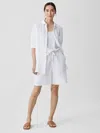 Eileen Fisher Organic Cotton Lofty Gauze Shorts In White