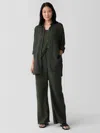 Eileen Fisher Organic Cotton Lofty Gauze Straight Pant In Green