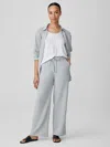 Eileen Fisher Organic Cotton Lofty Gauze Straight Pant In Gray