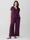 Eileen Fisher Organic Cotton Lofty Gauze Wide-leg Pant In Purple