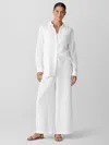 Eileen Fisher Organic Cotton Lofty Gauze Wide-leg Pant In White