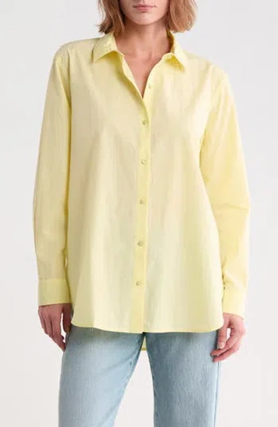 Eileen Fisher Organic Cotton Long Sleeve Shirt In Citrus