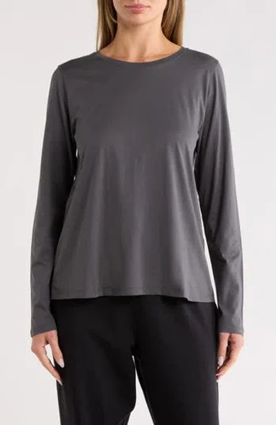 Eileen Fisher Organic Cotton Long Sleeve T-shirt In Multi