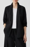 Eileen Fisher Organic Cotton Longline Blazer In Black