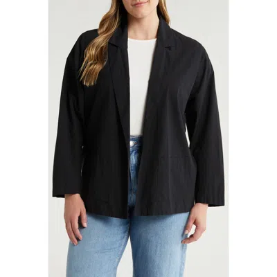 Eileen Fisher Organic Cotton Longline Blazer In Black