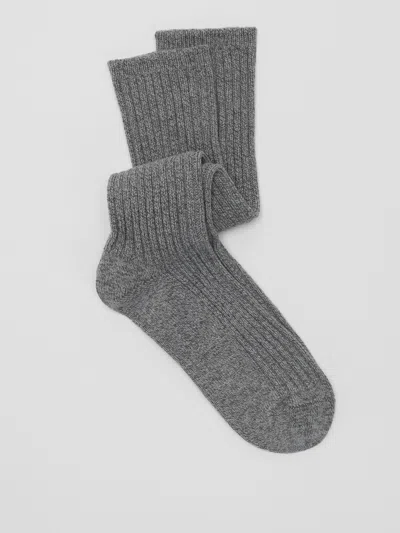 Eileen Fisher Organic Cotton Marled Slouchy Sock In Gray