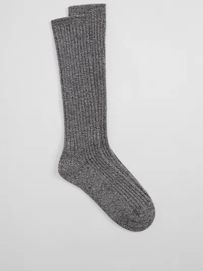 Eileen Fisher Organic Cotton Marled Slouchy Sock In Gray