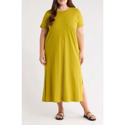 Eileen Fisher Organic Cotton Maxi Dress In Green