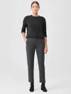 Eileen Fisher Organic Cotton Melange Crepe High-waisted Pant In Gray